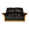 Leather Two-Seater Black Sofa, Image 1
