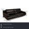 6500 Leather Three-Seater Black Sofa from Rolf Benz 2