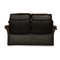Vintage Leather Sofa Set in Black, Set of 2 7