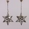 Vintage Star-Shaped Lamps in Brass and Glass, 1960s, Set of 2 1