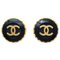 Black Button Earrings from Chanel, Set of 2, Image 1
