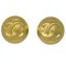 Button Earrings in Gold from Chanel, Set of 2, Image 1