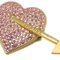 Broche de corazón con arco y flecha dorado con diamantes de imitación de Chanel, Imagen 2