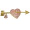 Spilla a forma di cuore con fiocco e freccia in oro e strass di Chanel, Immagine 1