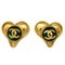 Gripoix Gold Heart Earrings from Chanel, Set of 2 1