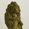 Mossy and Patinated Cast Stone Lion with Shield Garden Statue, 1920s, Image 3