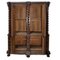 Spanish Carved Salominic Bookcase with Doors 5
