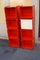 Modulare Bücherregale aus rotem & beigem Kunststoff von Franco Cattelan für Idea Xilema, 1970er, 2er Set 2