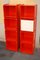 Bibliothèques Modulables en Plastique Rouge et Beige par Franco Cattelan pour Idea Xilema, 1970s, Set de 2 1