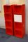 Modular Bookcases in Red and Beige Plastic by Franco Cattelan for Idea Xilema, 1970s, Set of 2 3