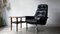 Black Leather Sedia Swivel Chair by Horst Brüning for Cor, 1960s 4