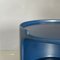 Mesa de almacenamiento italiana de fibra de vidrio lacada en azul con ruedas, años 80, Imagen 4