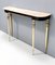 Vintage Ebonized Beech Console Table with Portuguese Pink Marble Top, 1960s 1