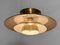 Large Pendant Light with Golden Finish from Jeka Metaltryk, Denmark, 1970s, Image 2