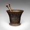 English Bronze Chemists Mortar & Pestle, 1720s, Set of 2 1
