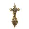 Cruz religiosa de metal plateado y dorado con agua bendita, Imagen 1