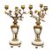 Louis XVI Kerzenhalter aus Vergoldeter Bronze & Marmor, 2er Set 1