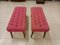 Vintage Bench in Pink Fabric, 1950s, Set of 2 15