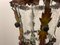 Lámpara colgante Tole Flower de hierro forjado, años 50, Imagen 5