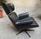 Vintage Stuhl aus schwarzem Kunstleder mit Messingbeinen von Charles & Ray Eames, 1960er 2