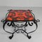 Vintage Coffee Table with 4 Tiles, 1960s, Image 1