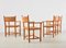 Armchairs in Beech and Rush, the Netherlands, 1940s, Set of 4, Image 4