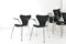 Model 3207 Chairs in Black Kvadrat Upholstery by Arne Jacobsen for Fritz Hansen, Denmark, 1996, Set of 8 9