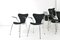 Modell 3207 Stühle mit schwarzem Kvadrat Bezug von Arne Jacobsen für Fritz Hansen, Dänemark, 1996, 4 . Set 9