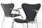 Modell 3207 Stühle mit schwarzem Kvadrat Bezug von Arne Jacobsen für Fritz Hansen, Dänemark, 1996, 4 . Set 5