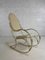 Rocking Chair en Laiton et Imitation Cuir, 1950s 8