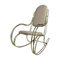 Rocking Chair en Laiton et Imitation Cuir, 1950s 1