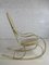 Rocking Chair in Brass and Imitation Leather, 1950s 7