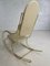 Rocking Chair en Laiton et Imitation Cuir, 1950s 3