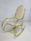 Rocking Chair in Brass and Imitation Leather, 1950s 4