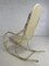 Rocking Chair in Brass and Imitation Leather, 1950s 12