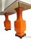 Lampes de Bureau Vintage en Porcelaine Orange, Set de 2 9