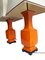Orangenfarbene Vintage Porzellan Tischlampen, 2er Set 9