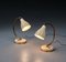 Mid-Century Italian Adjustable Cream and Brass Table Lamps, 1950s, Set of 2 2