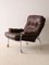 Leather Armchair with Metal Legs, 1960s, Image 1