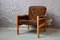 Living Room Armchair in Brown Velvet and Pine, Image 3
