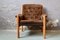 Living Room Armchair in Brown Velvet and Pine, Image 2
