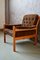 Living Room Armchair in Brown Velvet and Pine, Image 10