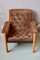 Living Room Armchair in Brown Velvet and Pine, Image 4