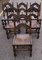17th Century English Oak Dining Chairs, 1670s, Set of 6 2