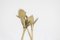 Napkin Holder in Matt Gold Brass with Wooden Base, Image 4
