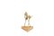 Napkin Holder in Matt Gold Brass with Wooden Base, Image 1