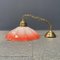 Vintage Brass Hanging Lamp with Umbrella Glass Shade 13