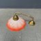 Vintage Brass Hanging Lamp with Umbrella Glass Shade, Image 14
