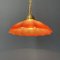 Vintage Brass Hanging Lamp with Umbrella Glass Shade 10