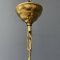 Vintage Brass Hanging Lamp with Umbrella Glass Shade, Image 9
